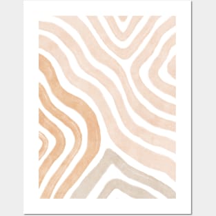 Warm pastel tone lines pattern Posters and Art